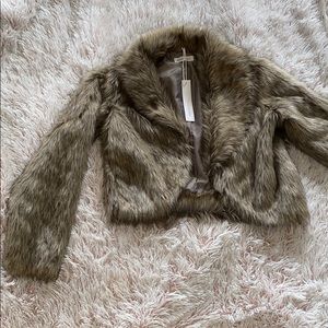 Crop fur jacket
